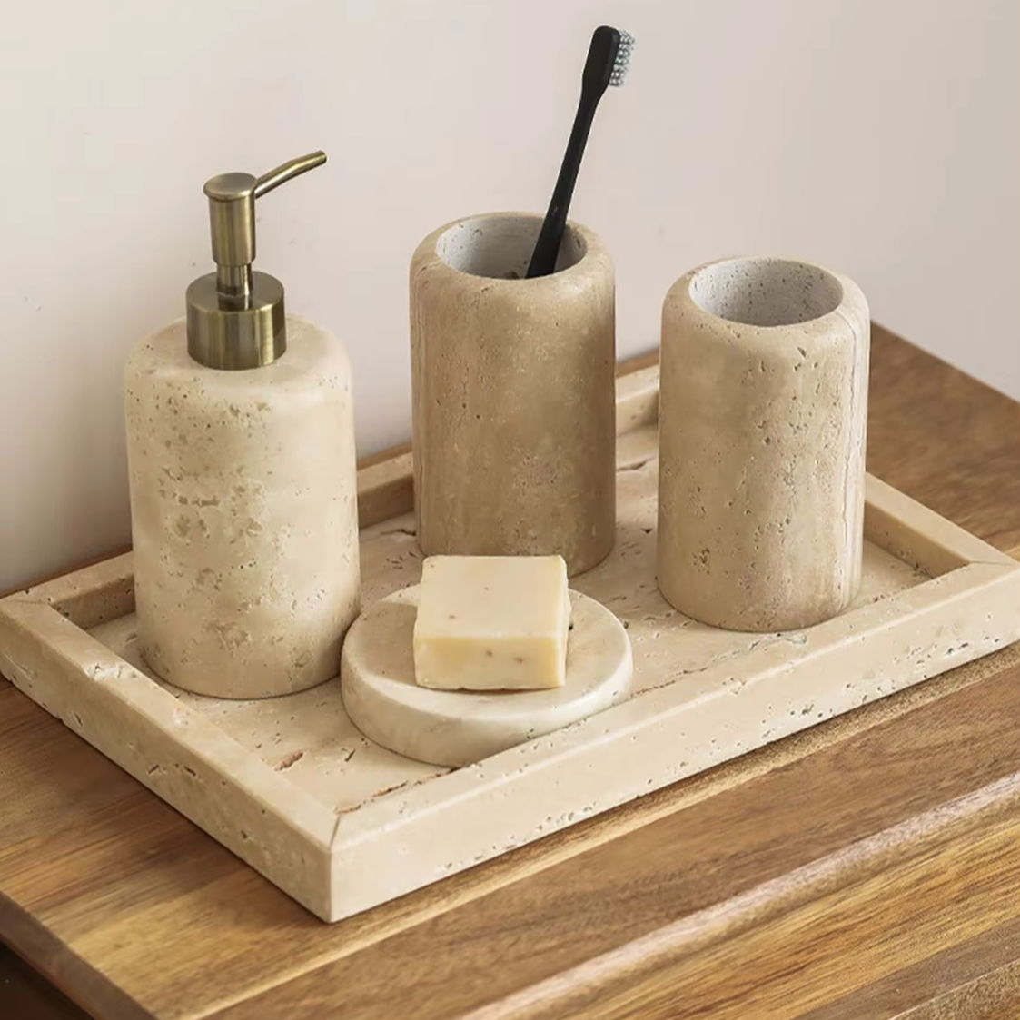 Stone Bathroom Decor Set